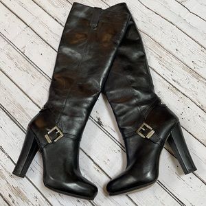 Michael Kors Black leather Tamara Tall Boot.